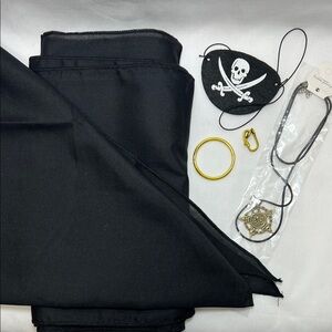 Pirate Costume Accessories Set with Black Fabric